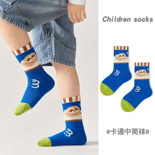 新款儿童A类卡通棉袜宝宝冬季中筒袜男童女童透气无骨袜春秋童袜详情15