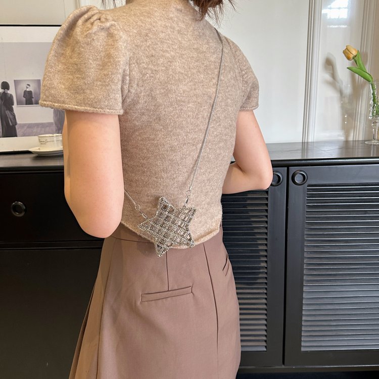 跨境2024夏新款小香风镂空金属星星包晚宴包单肩斜挎气质链条女包详情181