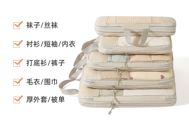 旅行收纳袋压缩十件套装数码洗漱化妆品收纳包衣服鞋子行李旅行袋详情14