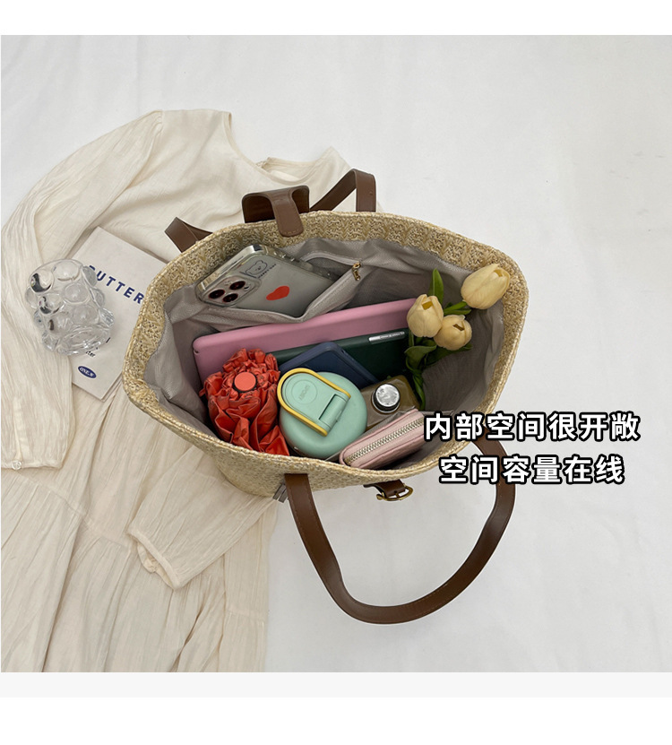 草编大容量包女包编织夏天沙滩女2024新款包包单肩手提托特包大包详情7