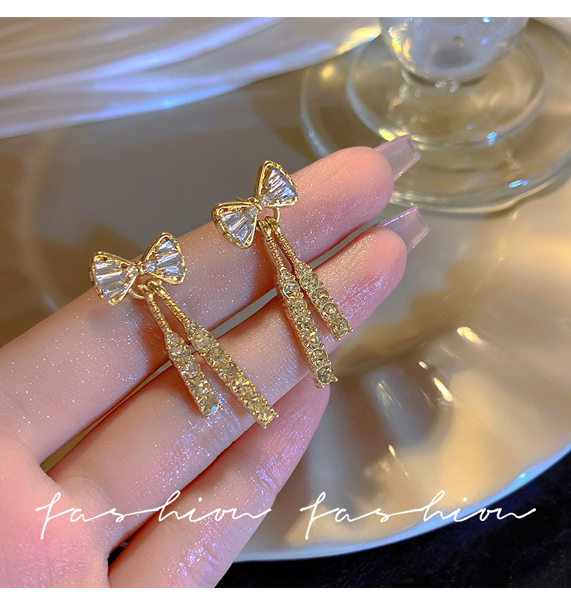 微镶蝴蝶结锆石水晶耳环时尚气质耳饰韩国新款潮设计感银针耳坠女详情22