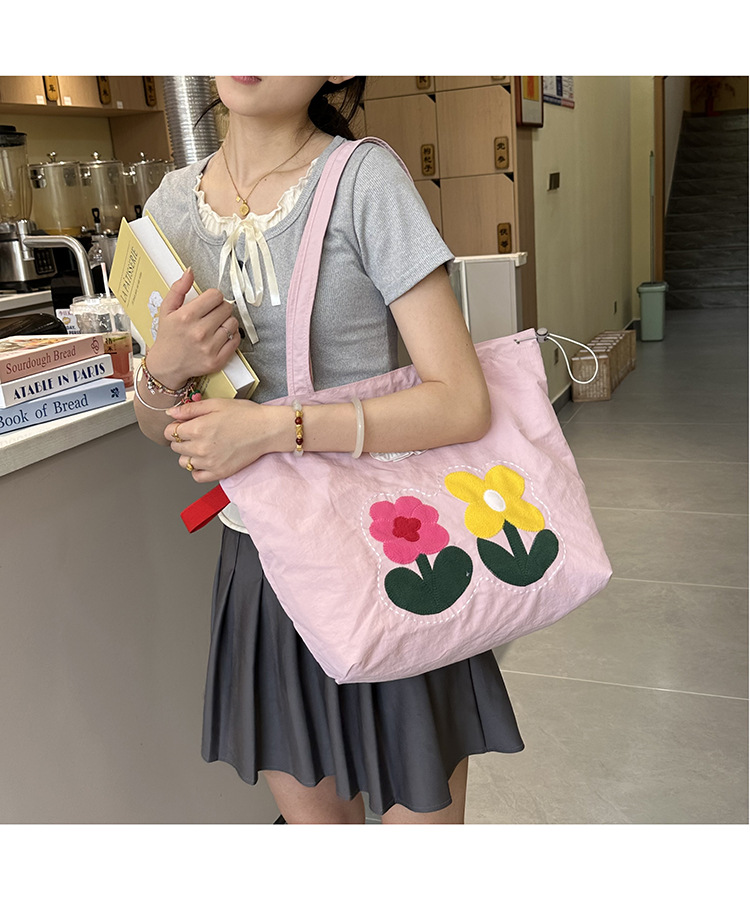 春夏新款小花布包潮流刺绣花朵托特包时尚2025ins 风包女上班通勤详情40