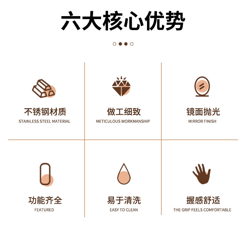 A 9-piece set of household kitchen knives, including stainless steel hollow-handled kitchen knives, chef knives, fruit knives and gift knife sets pic 2