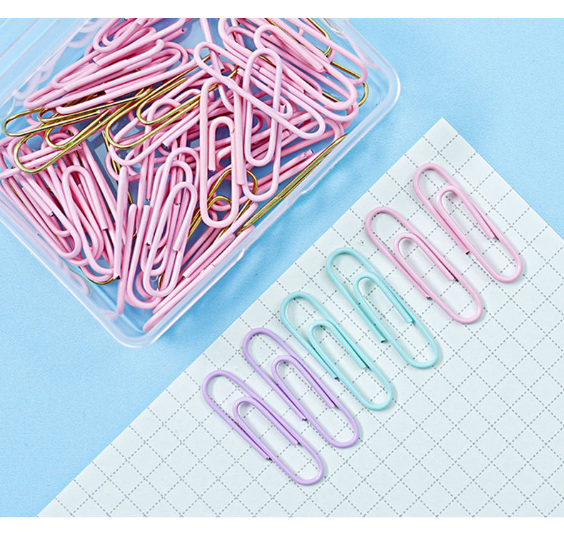 Wholesale of cross-border best-selling 28mm paper clips, creative paper clips, macaron-colored metal binding, financial and office supplies pic 10