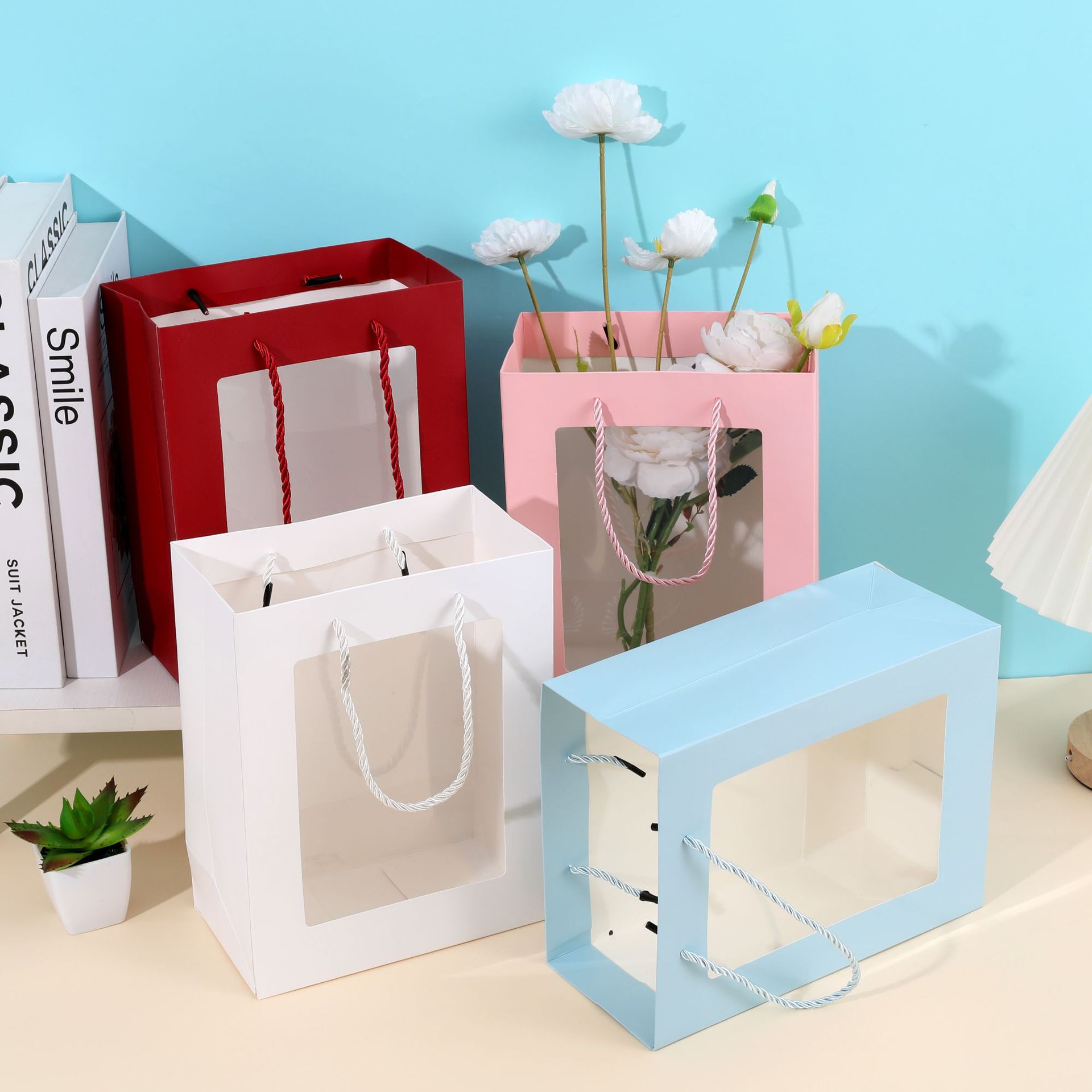 元旦开窗礼品袋苹果包装盒平安夜儿童高级感透明可视礼物袋小清新详情1