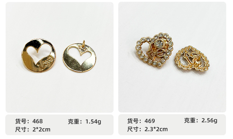 日韩风服装配件ins风爱心镶钻胸针创意小众包包装饰徽章别针批发详情4