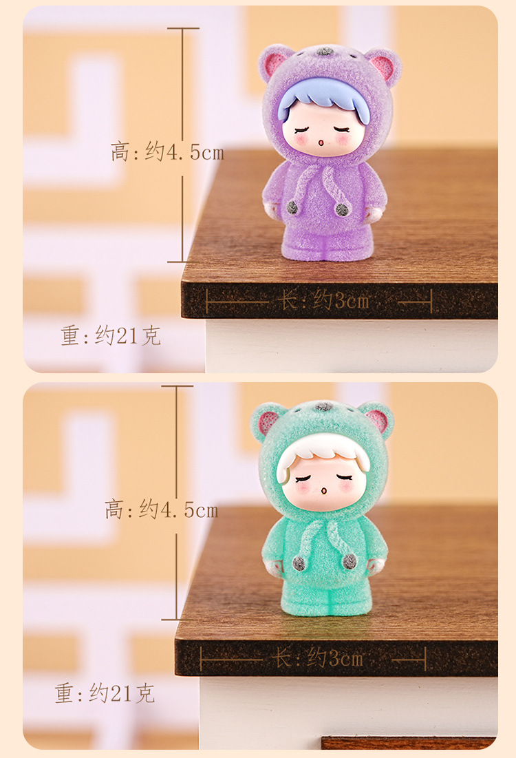 盲袋植绒小熊萌粒树脂小摆件汽车办公创意桌面摆件可爱装饰摆件详情14