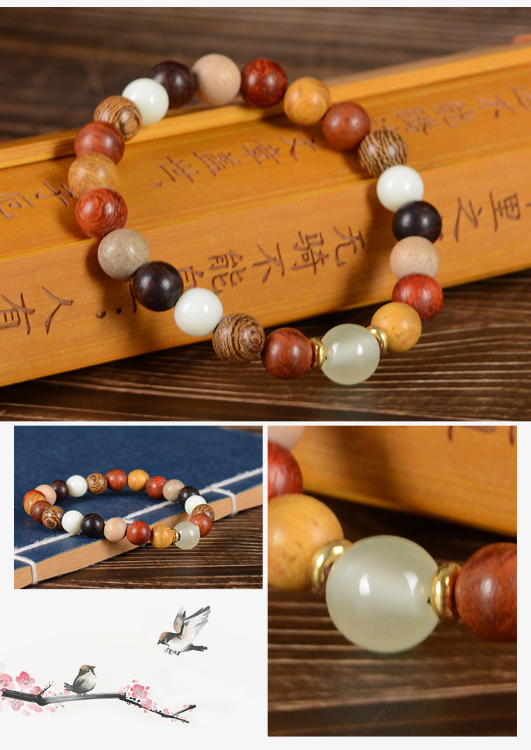 Wholesale of live-streaming promotion products: Green sandalwood, black rosewood, purple sandalwood, bamboo joint Barbie sandalwood luminous perpetual night running ring bracelet pic 8