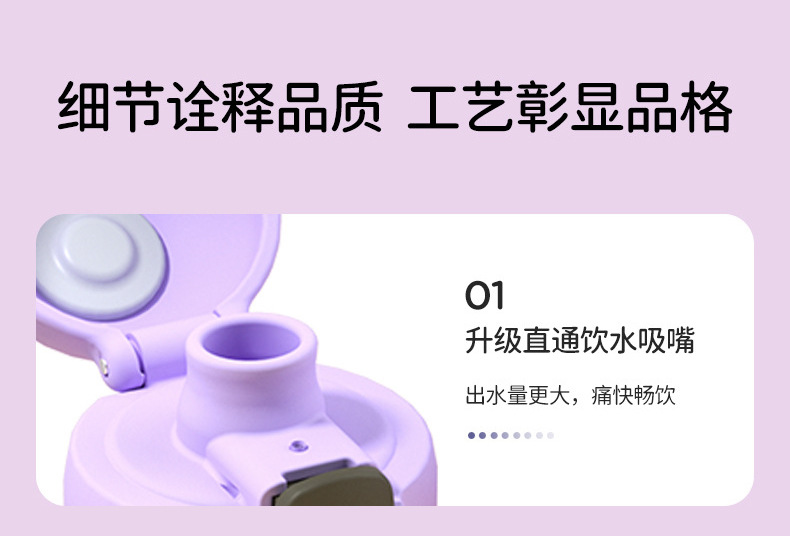 儿童可爱便携水壶女生大肚吸管塑料杯夏季学生上学男孩吸管杯子详情12