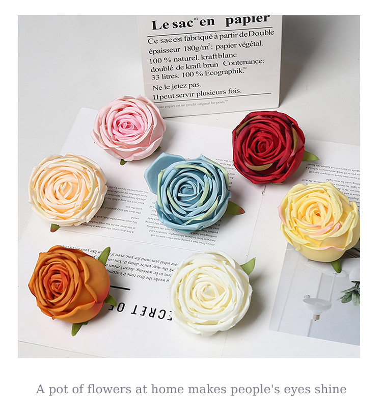 高级感皇妃玫瑰花头DIY花墙花瀑布手工花朵婚庆假花人造花环批发详情11