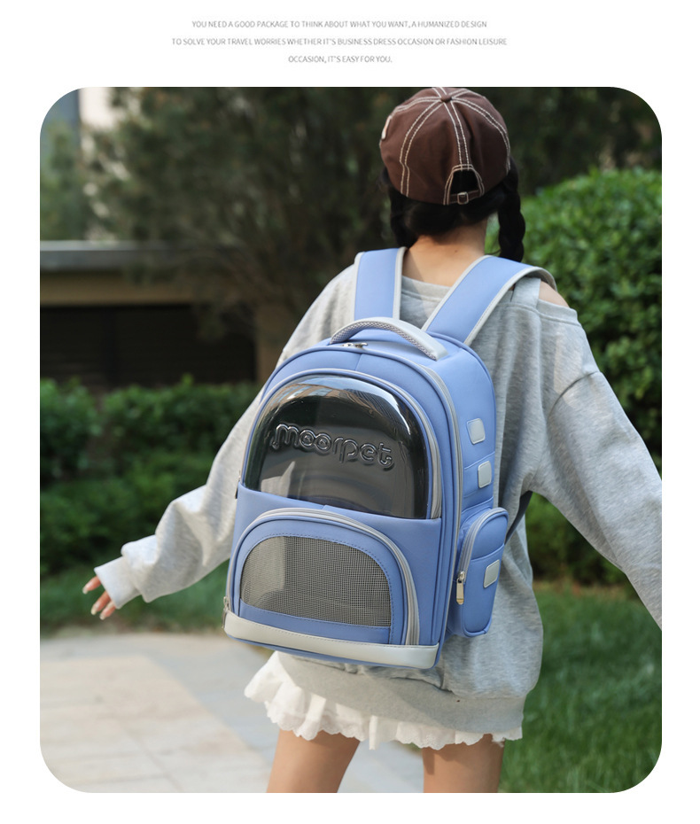 Factory direct supply cat bags and pet bags: Porous, breathable, portable, with large capacity for both shoulders and one shoulder to carry pic 17