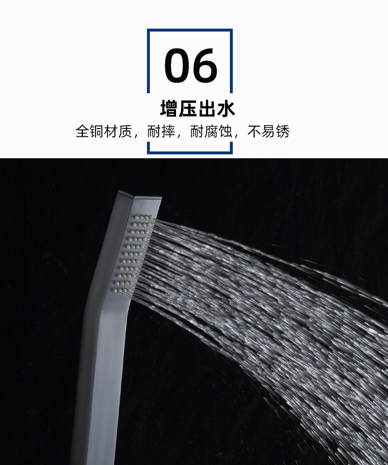 跨境批发花洒喷头不锈钢方形直手喷酒店工程手持淋浴长条莲蓬头详情9