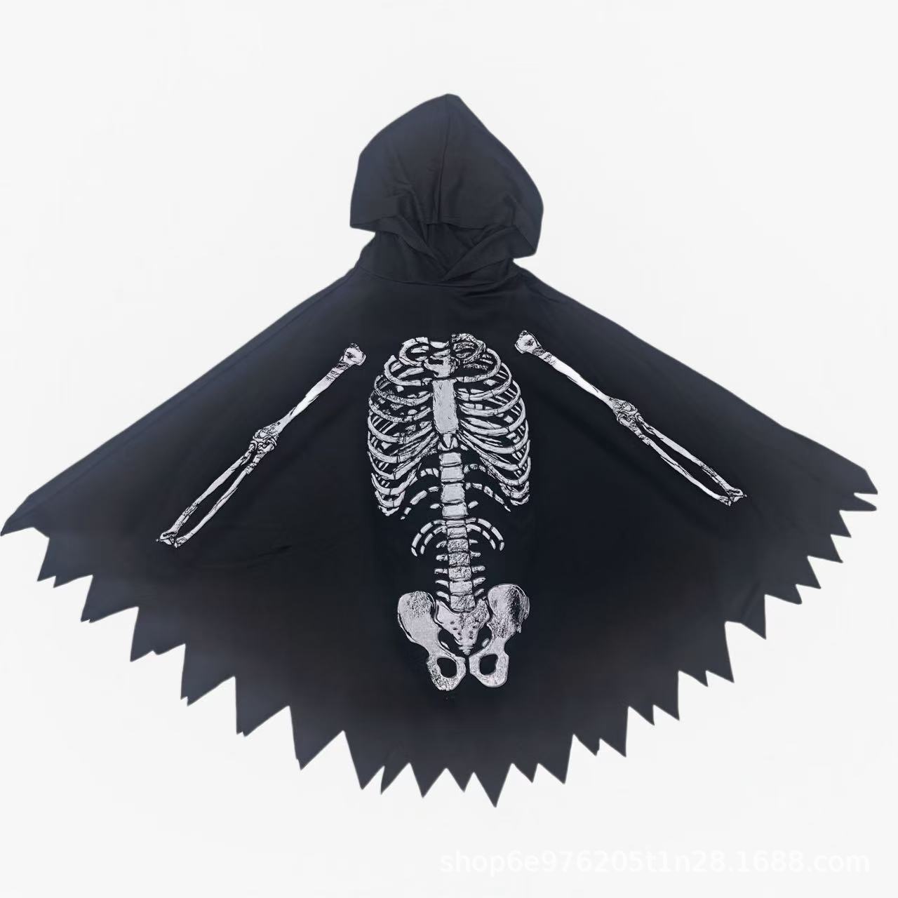万圣节派对服装女士斗篷骷髅鬼幽灵披风数码印花披肩外贸热销详情3