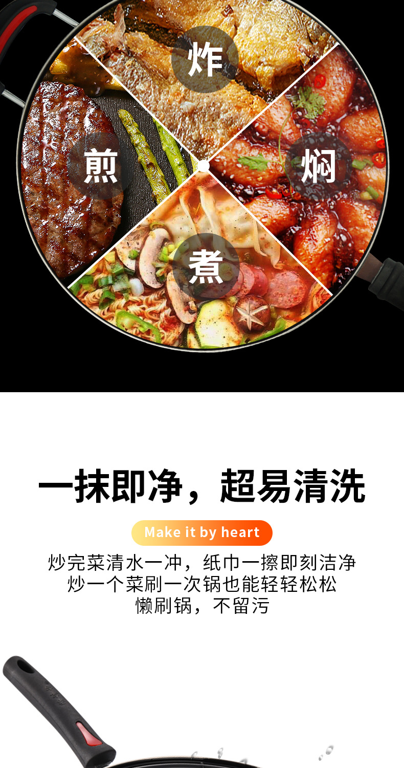 Good Companion Factory produces black crystal stainless steel woks, enamel cooking woks, household non-stick woks, gift cookware wholesale pic 15