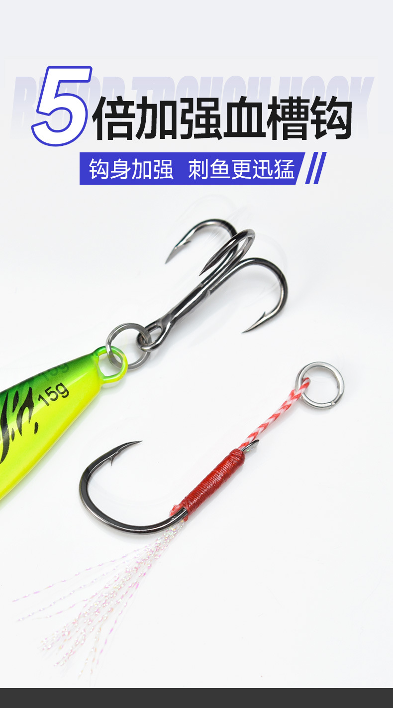 Iron plate artificial bait, long-distance casting lure, float down, railway lure, fish scale, fishing bait, fishing gear, special fishing set wholesale pic 4