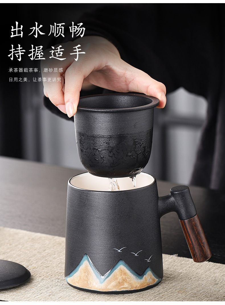 New Chinese-style coarse earthenware office cup, kung Fu tea brewing set, high-end and upscale tea set gift box, business souvenir pic 7