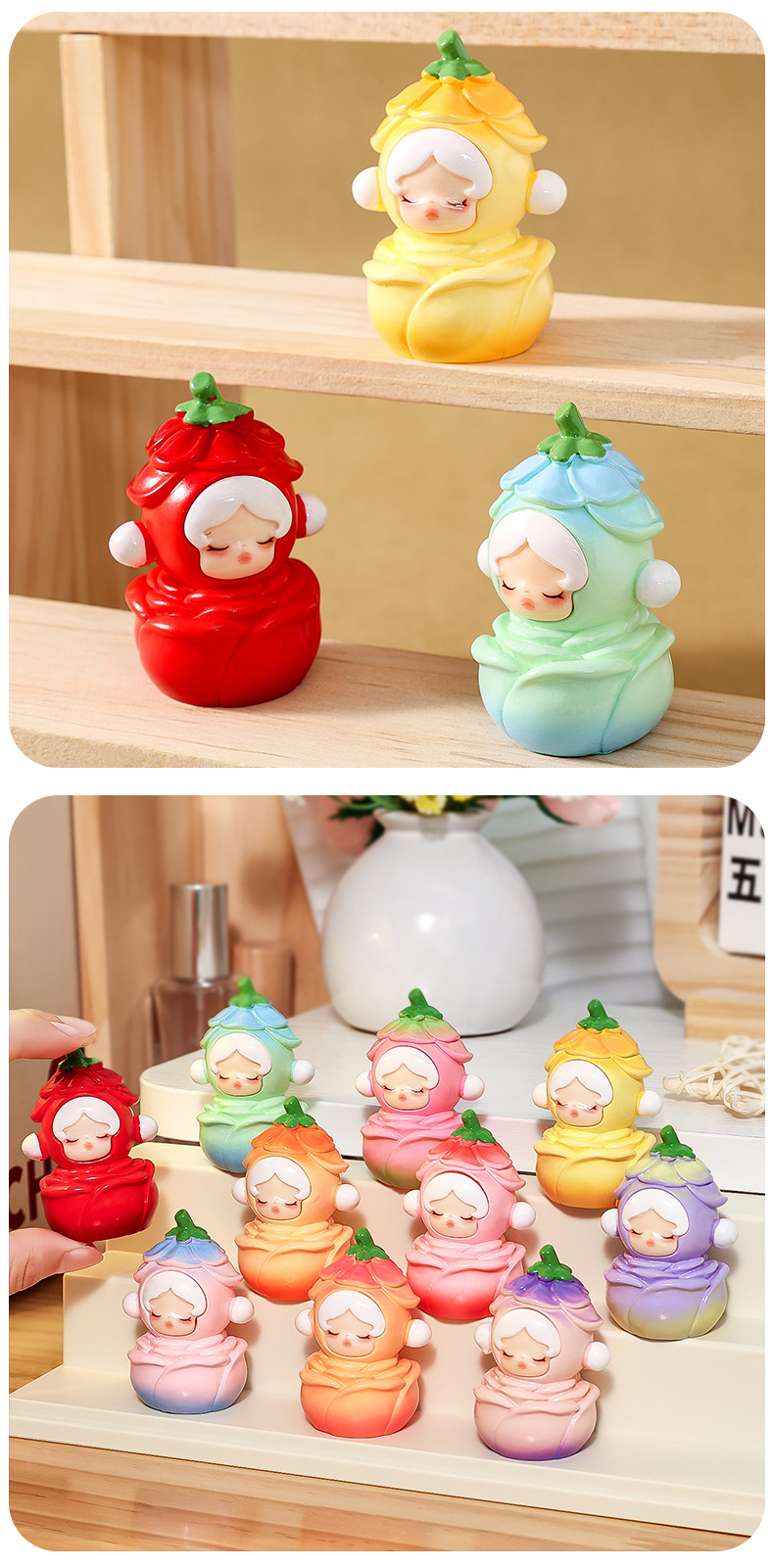 玫瑰萌粒公仔桌面小摆件高级感小众树脂工艺品直播对对碰盲袋批发详情8