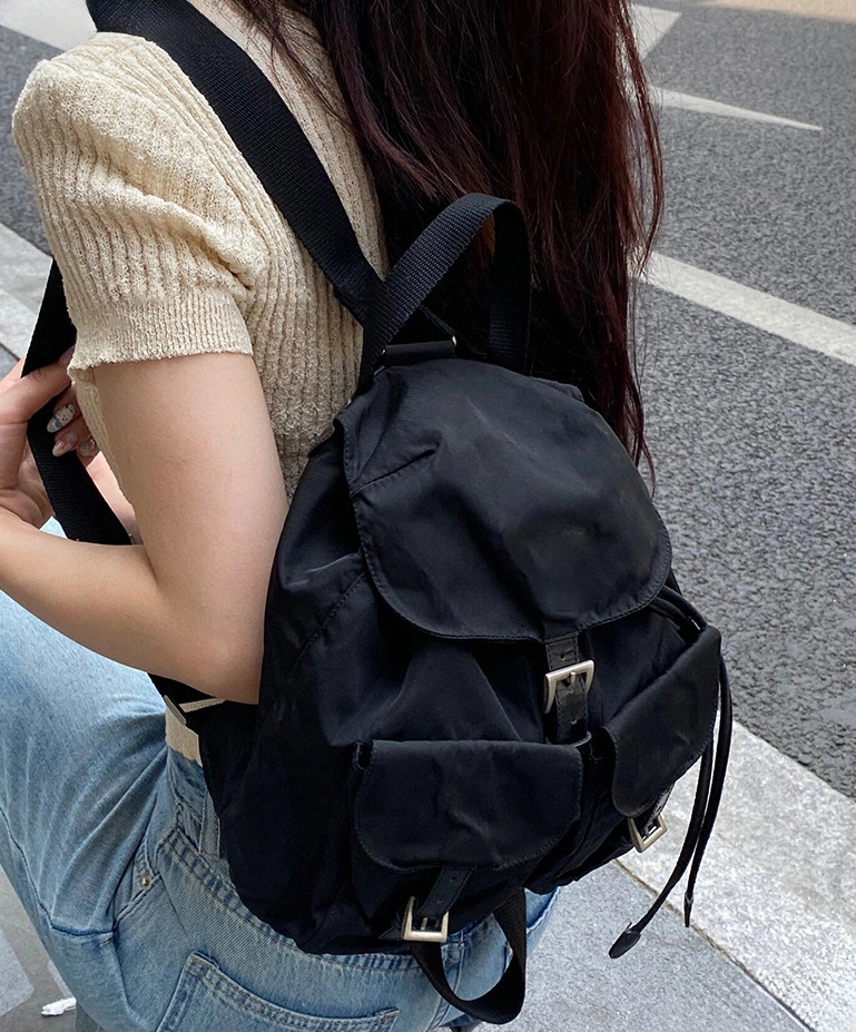 P家女款双肩包降落伞背包尼龙防水抽绳包休闲小背包学生党小书包详情11