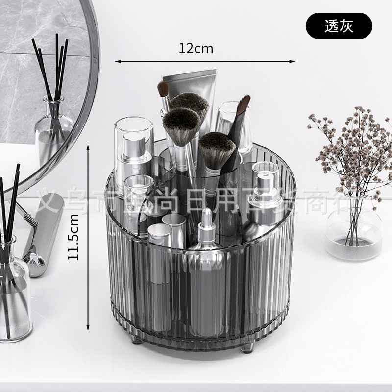 Desktop dressing table, eyeshadow brush, lipstick box, pen holder, desktop rotating makeup brush storage cylinder, cosmetics shelf pic 11