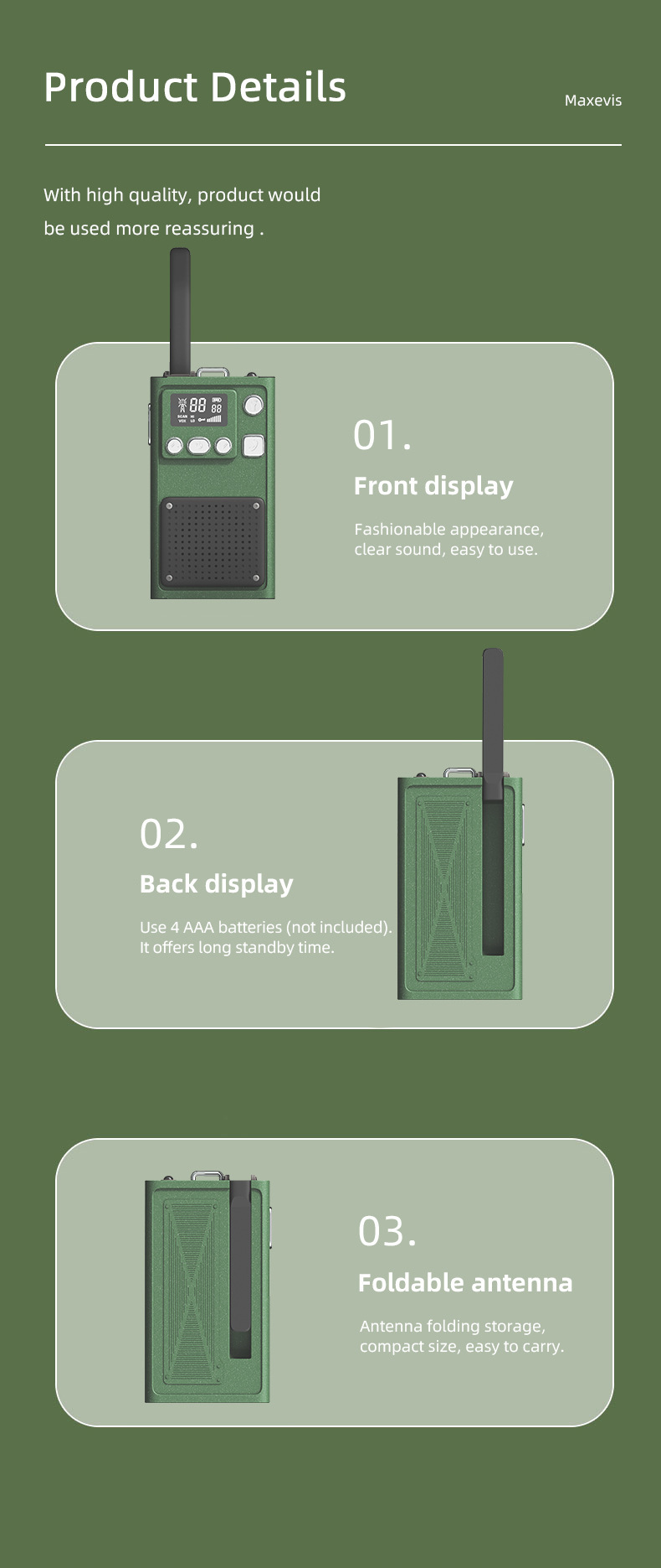 New cross-border civilian 5-kilometer walkie-talkie, outdoor wireless high-power mini small long-distance pic 10