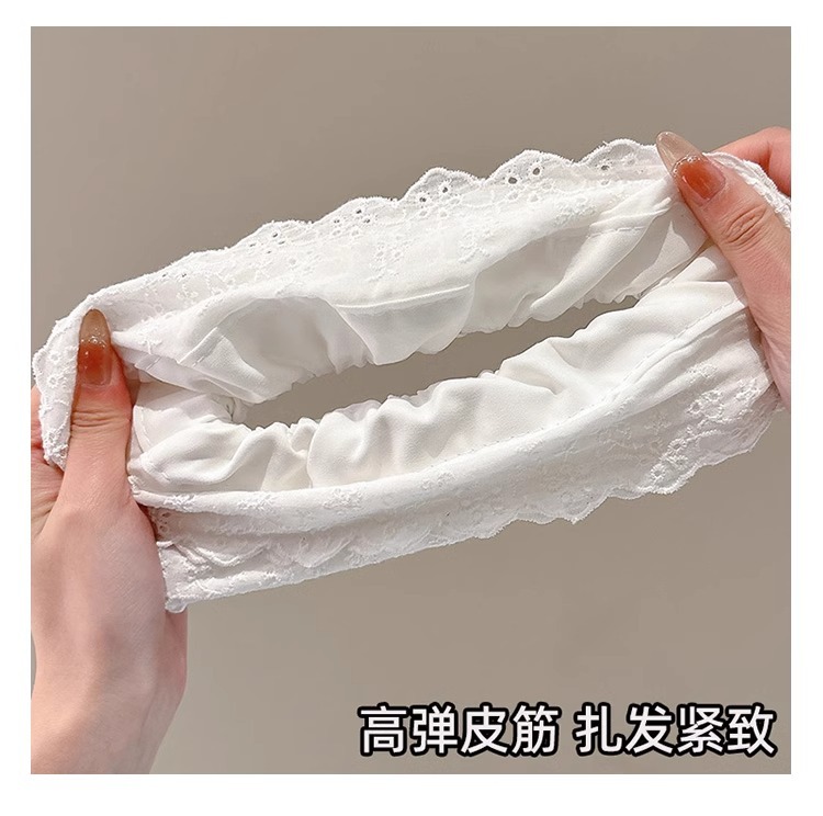 高级感白色低马尾大肠发圈女法式优雅大号肥肠头绳简约气质绑头花详情22