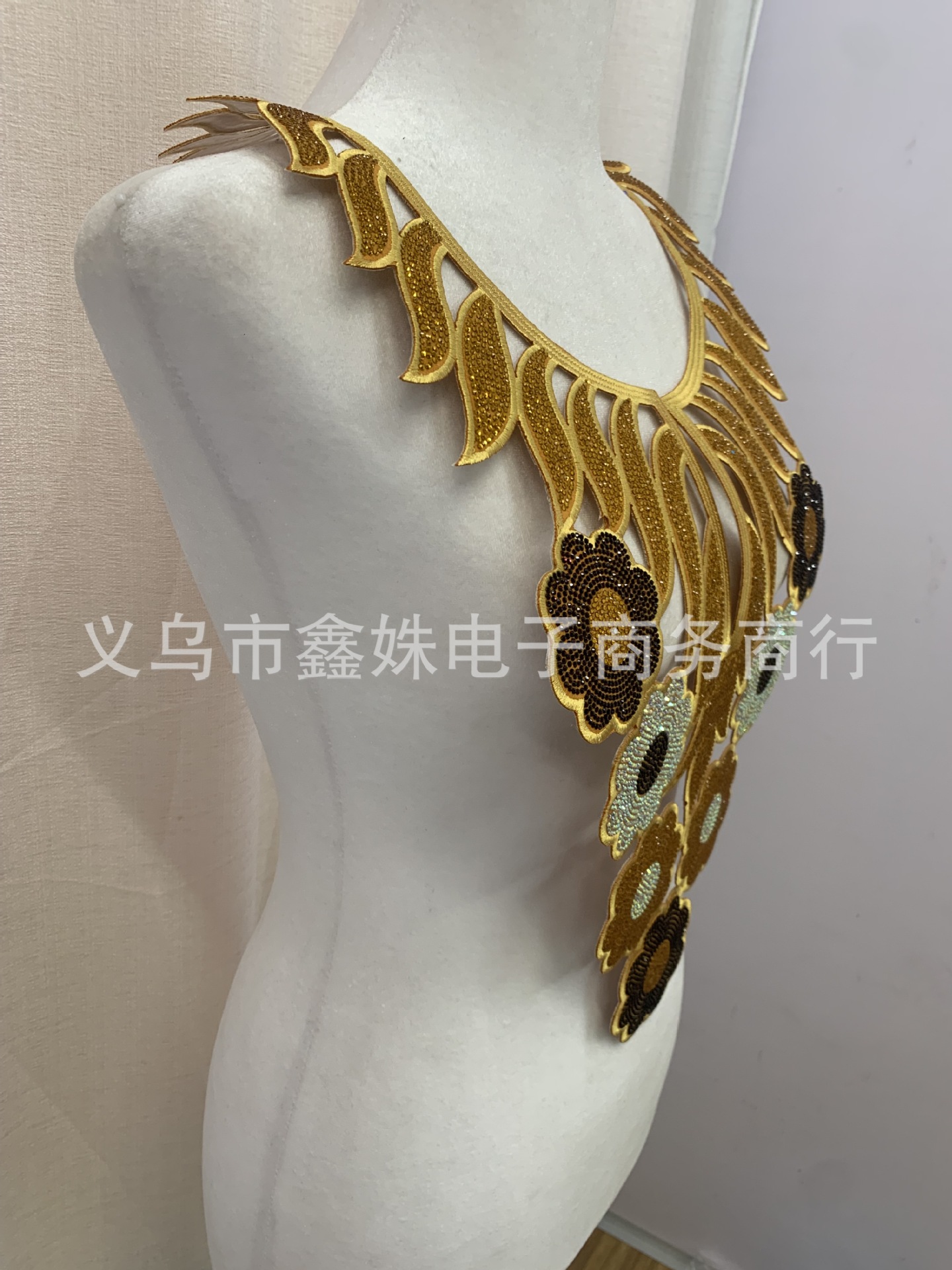 Full diamond back adhesive ironing DIY diamond-encrusted colored diamond shiny collar decoration fake collar collar accessories and auxiliary materials pic 6