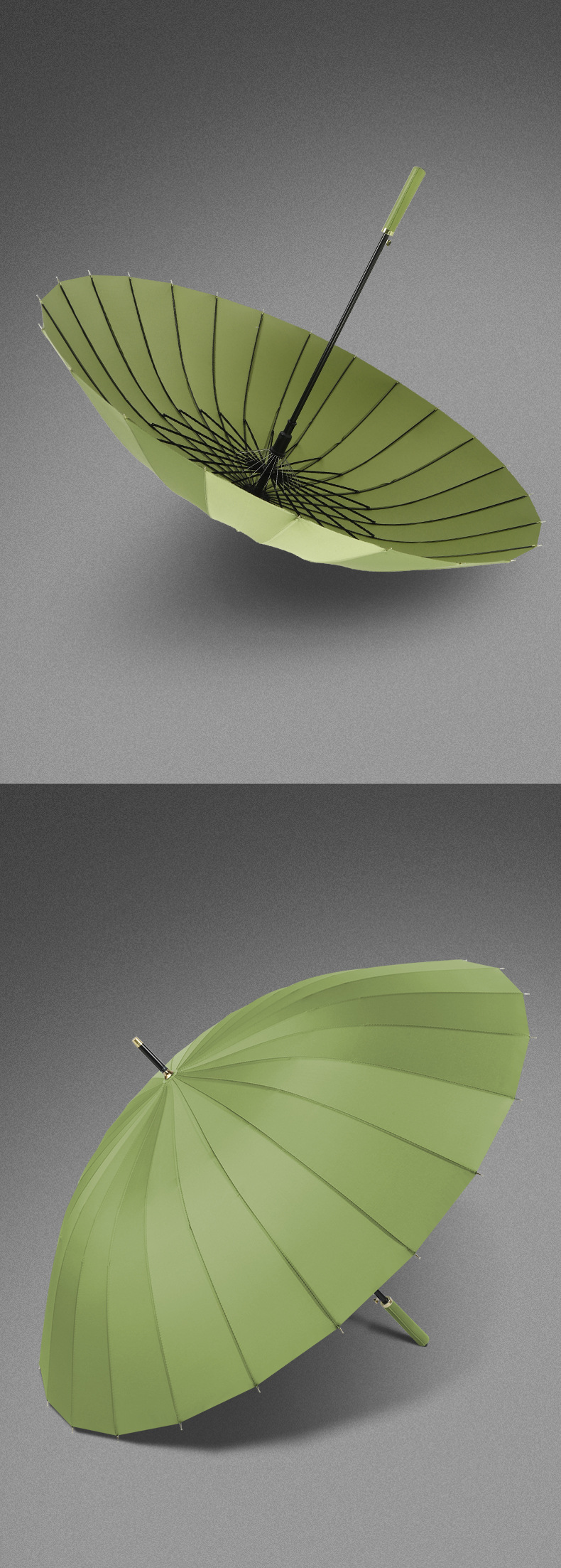 23-inch automatic long-handled umbrella, curved handle gift, straight pole umbrella, 24-bone golf advertising umbrella, custom printed logo pic 33