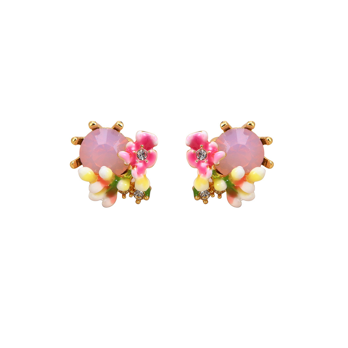 Fresh and new Chinese-style floral stud earrings for spring and summer, high-end enamel pearl earrings, retro Chinese-style tassel earrings for women pic 18