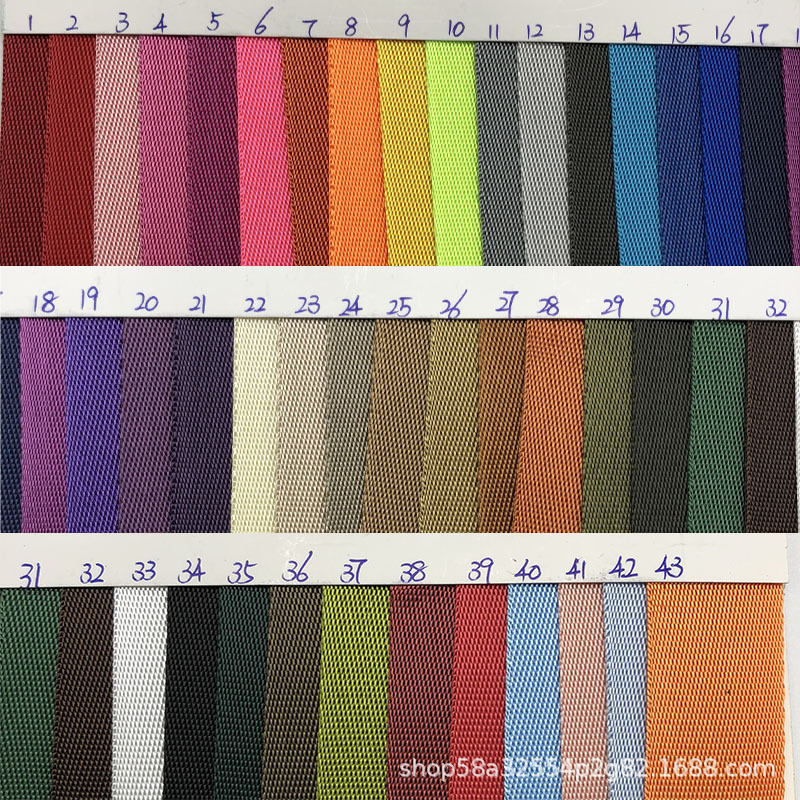 全新料丙纶PP600D幼坑纹美国纹织带现货箱书背包肩带提手切割加工详情46