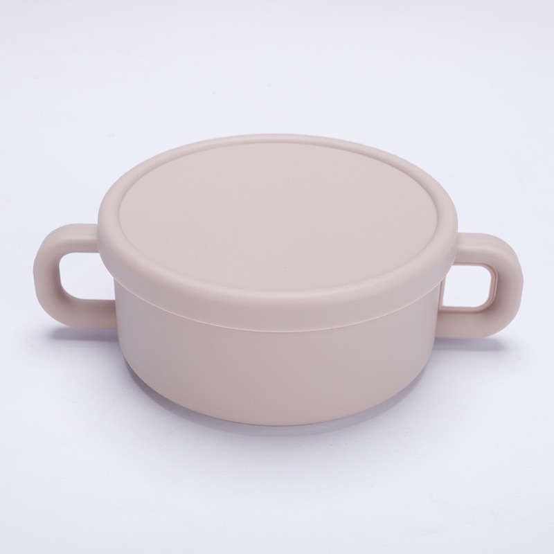 婴童 跨境宝宝硅胶餐具/防摔食品级/耐高温辅食碗/喂养餐具带盖批发详情7