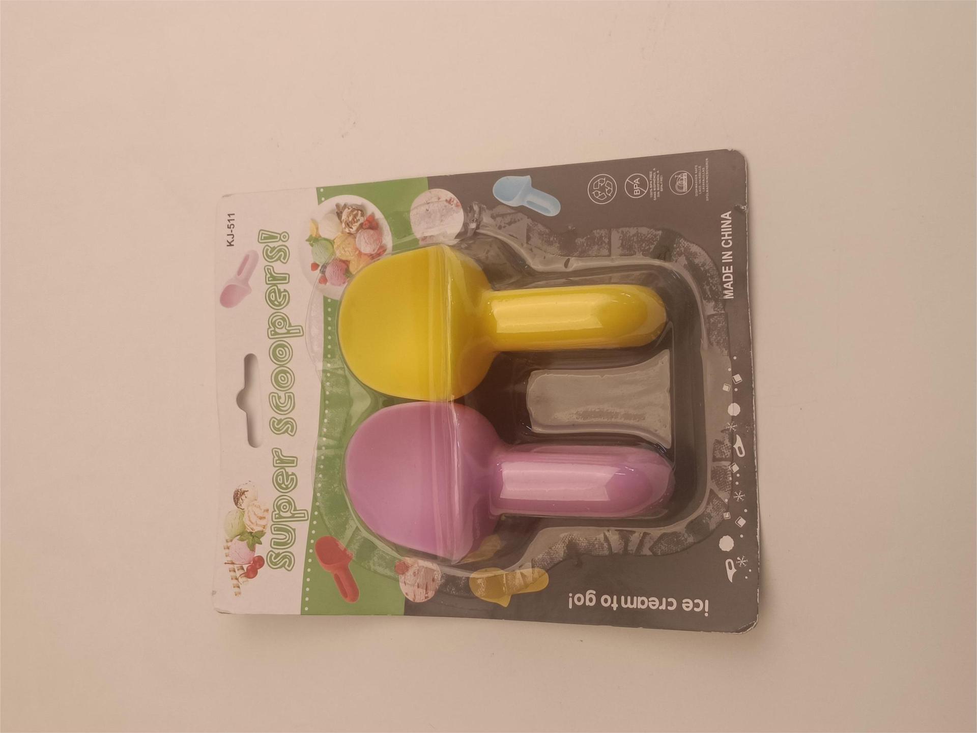 跨境专供迷你可爱冰淇淋勺子挖球器PP食品级创意日式冰激凌餐具扭曲款详情1