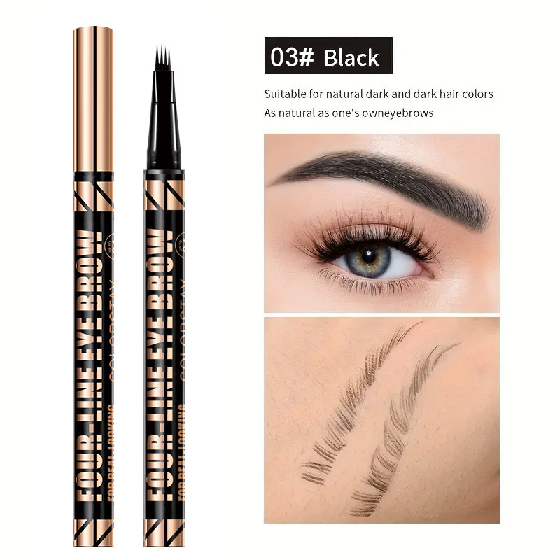 【 Cross-border Exclusive 】QICIY four-fork Eyebrow pencils are waterproof and do not smudge easily. Wholesale of eyebrow pencils, eye makeup, and other cosmetics pic 10