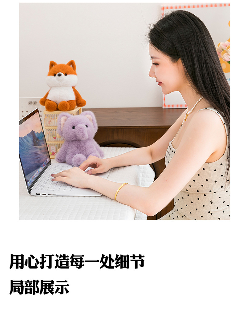 桌伴小动物公仔手机支架香氛可爱毛绒玩具娃娃生日礼物女儿童玩偶详情17