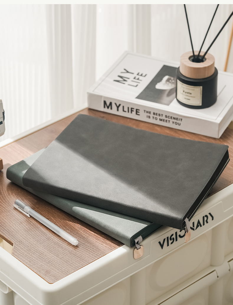 B5大号笔记本本子加厚大码工作办公软皮面商务会议记录本可印logo详情10