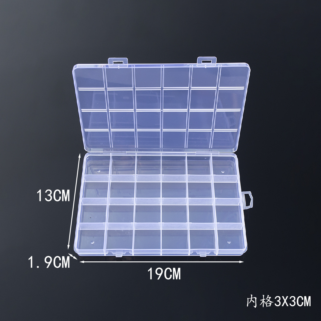 Compartments plastic desktop storage box with 10, 15 and 24 compartments transparent button fishing gear accessories, jewelry and cosmetics packaging box pic 17