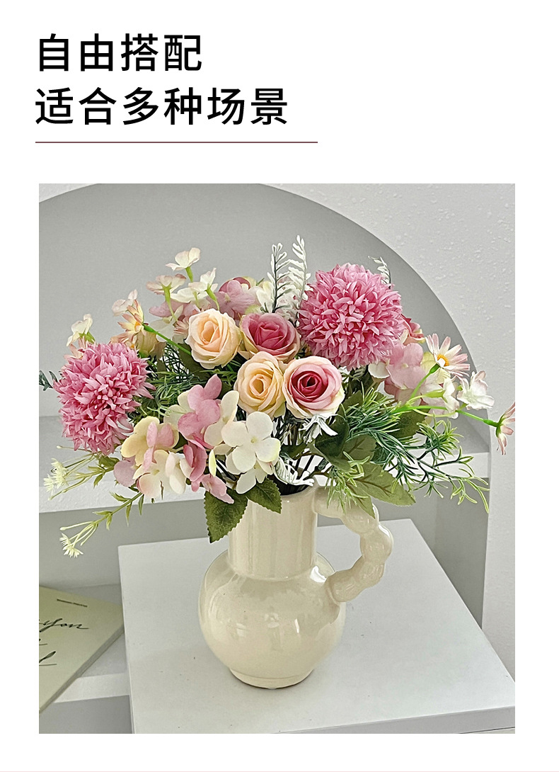 ins风仿真玫瑰绣球婚庆手捧花束婚礼堂摄影道具家居摆件装饰跨境详情2