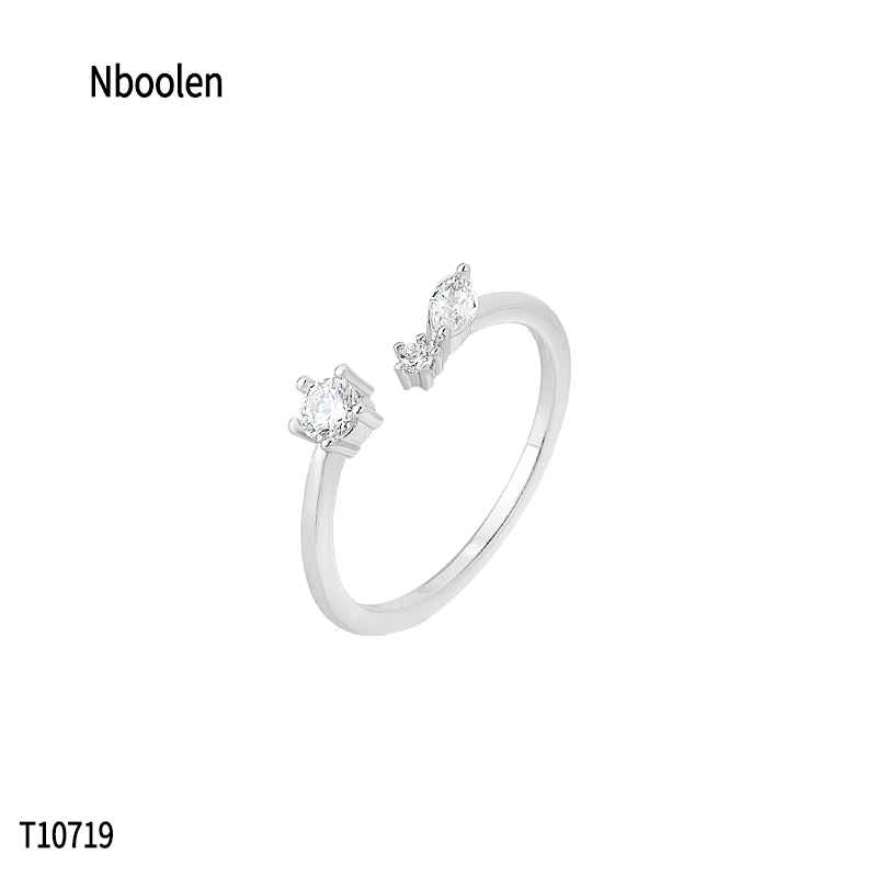 柏伶跨境简约开口戒镶钻五角树叶戒指女式轻奢高级感轻奢关节指戒详情7