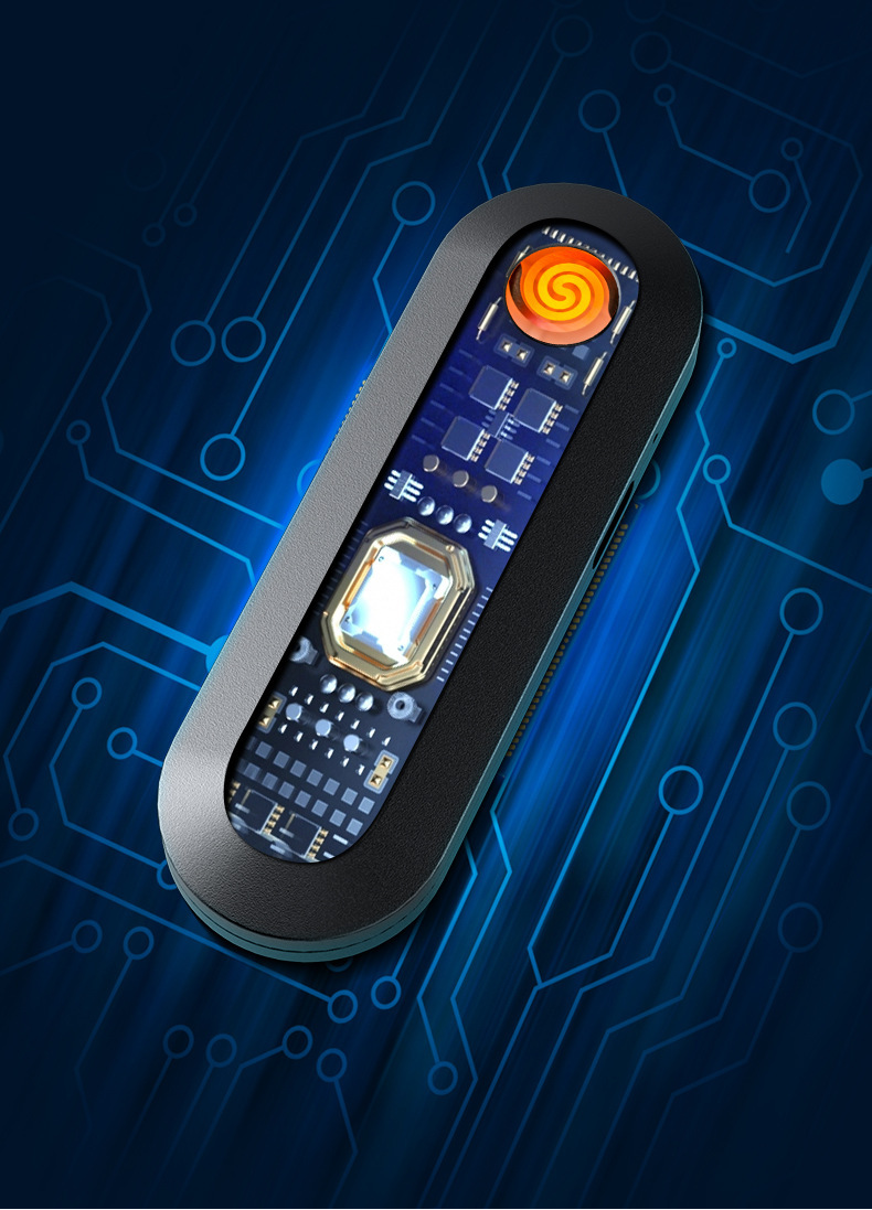 New portable, creative, personalized and trendy electronic luminous cigarette lighter, windproof for boyfriend wholesale pic 7