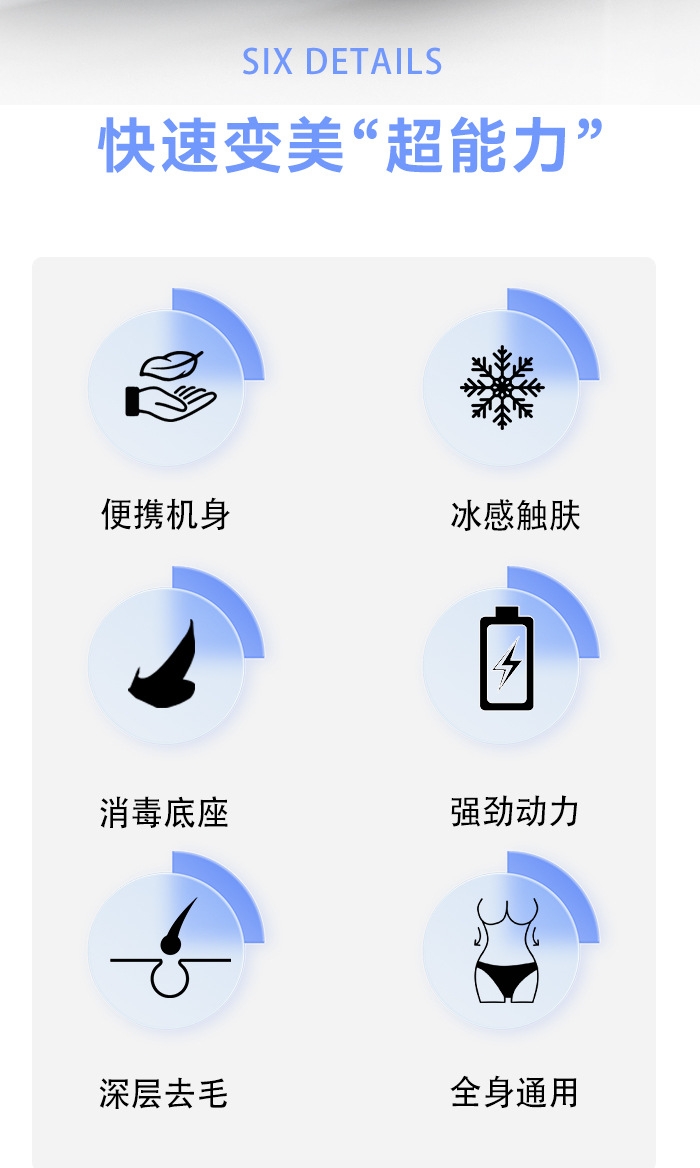 科美/KEMEI跨境新款电动全身剃毛器冰点脱毛器家用护理激光脱毛仪详情2