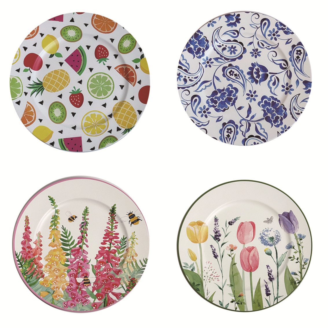 跨镜外贸chargerplates花园花朵系列装饰盘婚礼酒店晚宴派对使用详情1