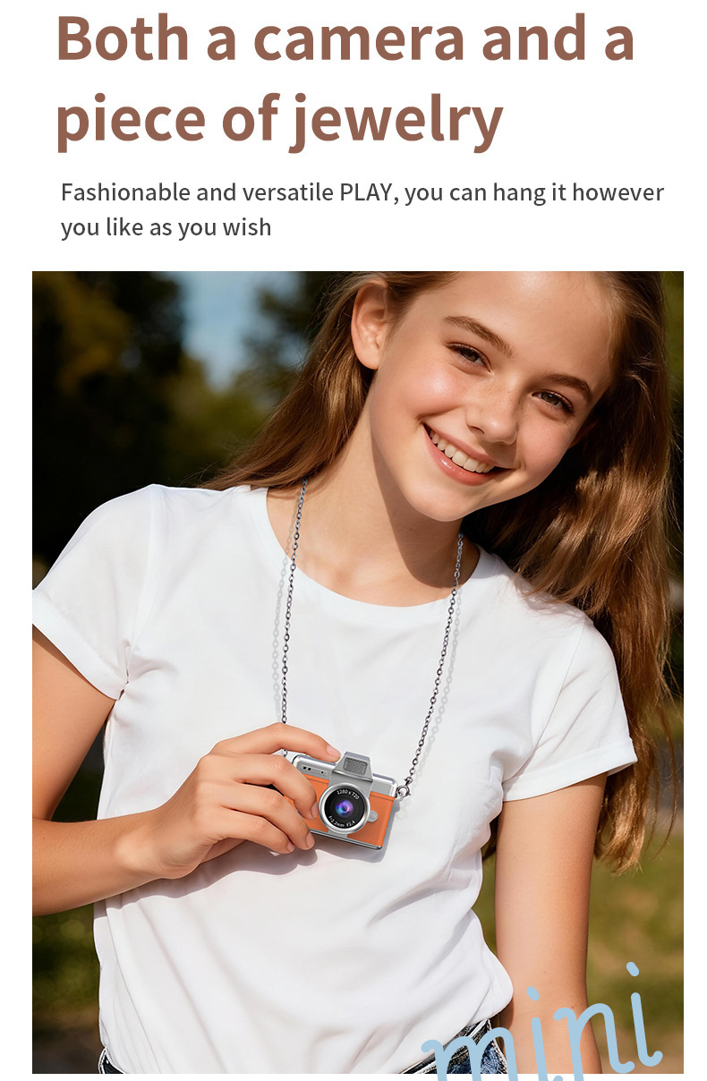 Cross-border thumb flip screen mini camera, a retro ccd high-definition portable small camera for students on campus pic 3