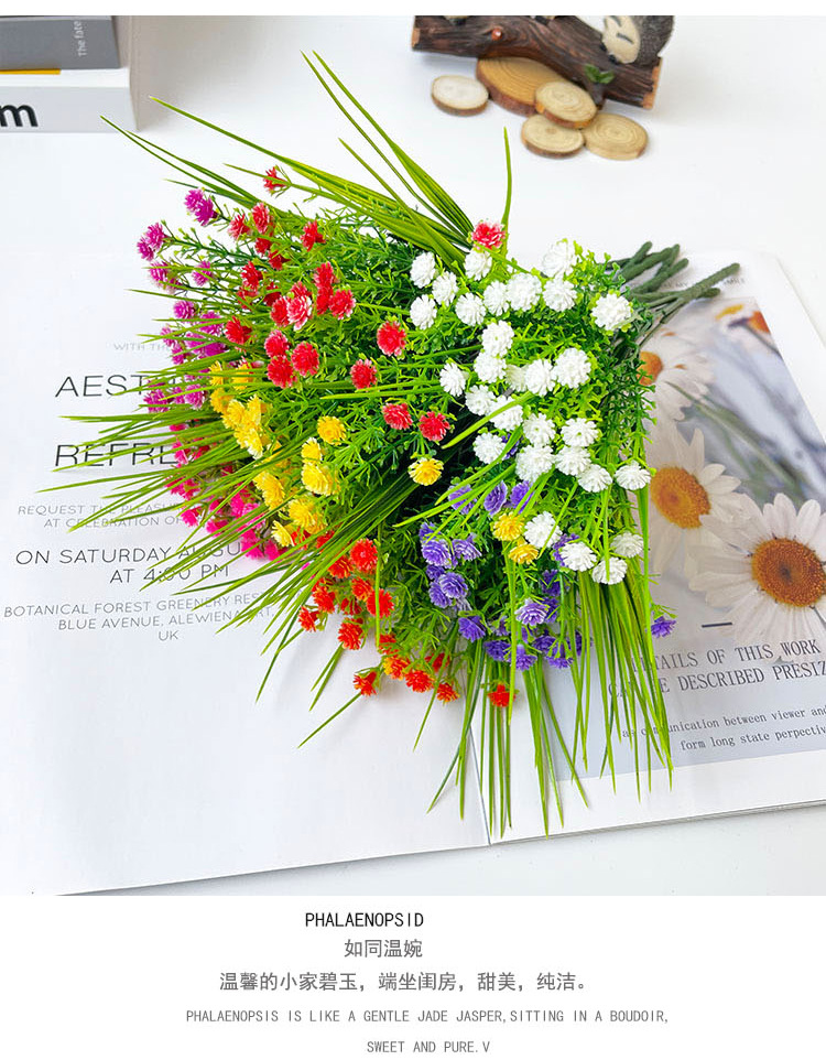 仿真满天星塑料花束小蔷薇仿真花假花拍照道具室外花槽婚庆装饰花详情10