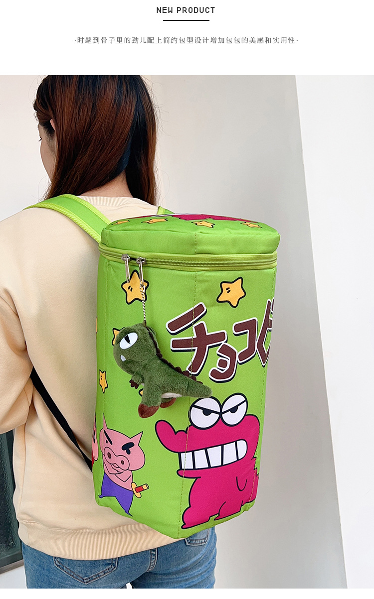 New cute schoolbag, Crayon Shin-chan, Little Crocodile box, large-capacity three-dimensional bucket bag, backpack, racket bag, trendy back pic 10