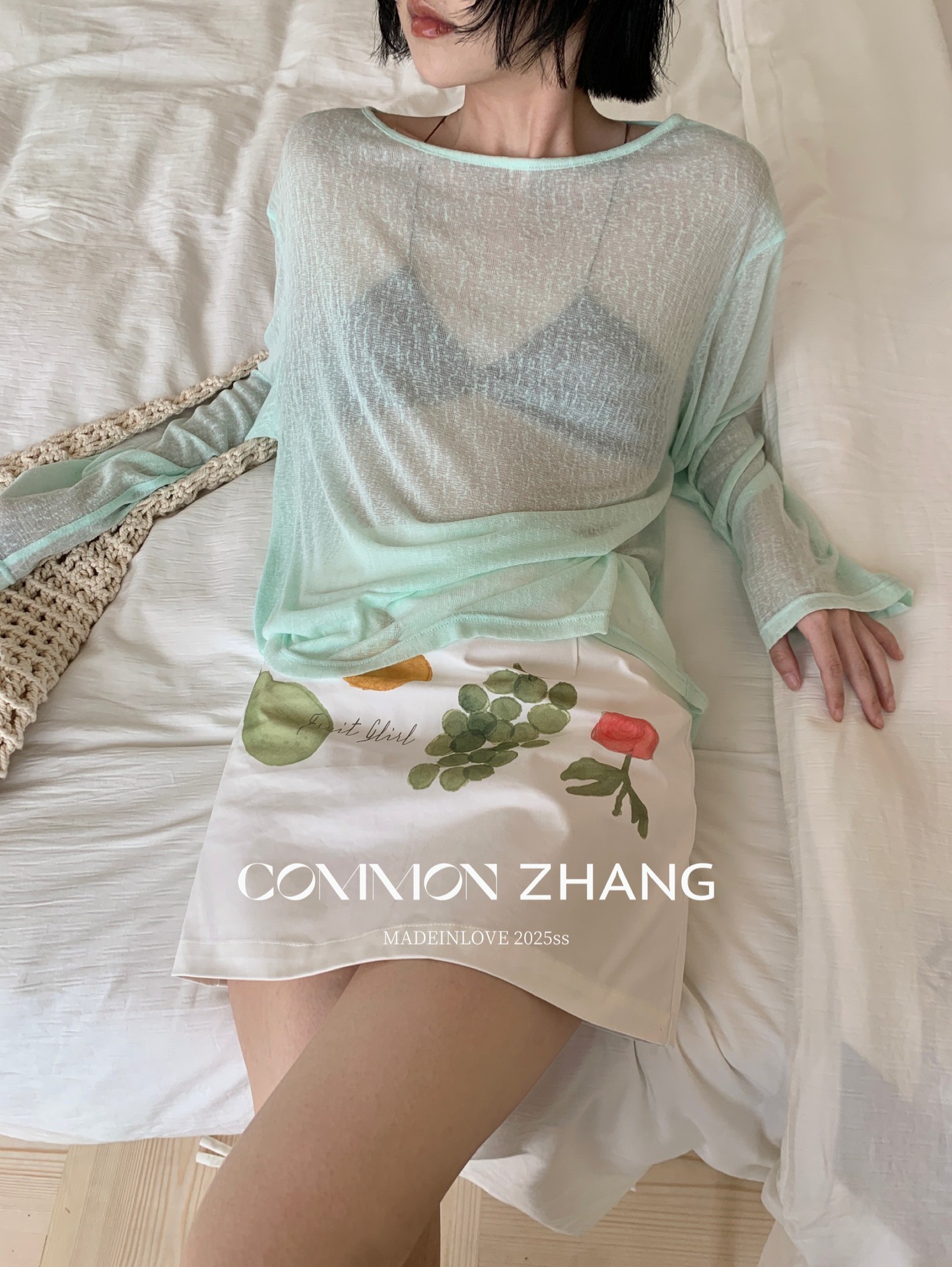 CZ ZHANG Summer Vacation Playful and youthful fruit-printed short skirt, low-waisted and versatile A-line skirt B22578 pic 18