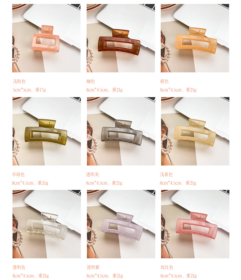 Simple Korean spring and summer candy-colored scratch-off clips, small size, fresh and fashionable ponytail clips, sweet shark clips, hair clips, hair accessories for women pic 8