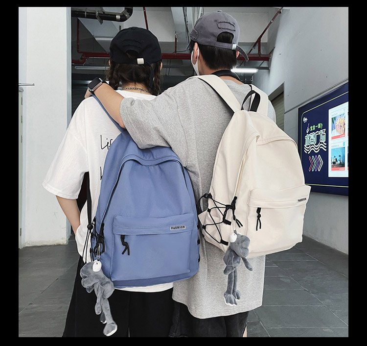 双肩包男士简约大容量旅行背包女休闲日系初中生高中大学生书包男详情1