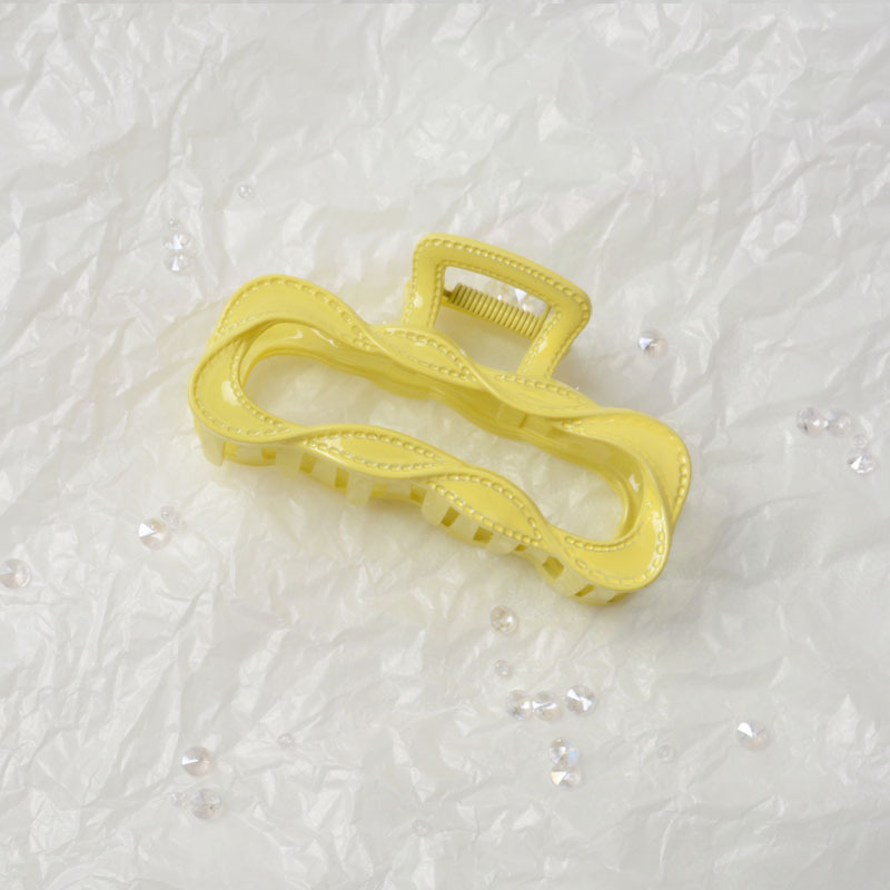 亚马逊新款清爽糖果色仿皮革线条纹女抓夹时尚方块鲨鱼夹发饰批发详情15