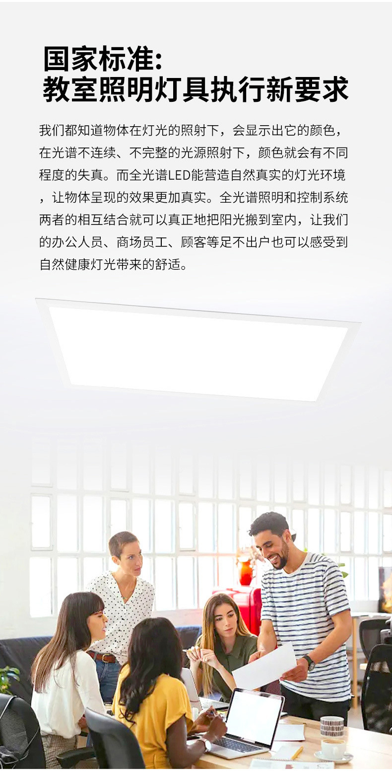 全光谱嵌入式LED平板灯面板集成吊顶30*30×60CM棱晶厨房工程详情10