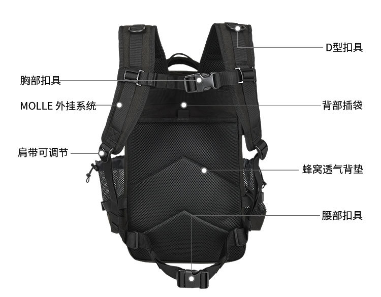 Yitu MOLLE Functional Tactical Backpack for Outdoor Mountaineering Sports pic 4