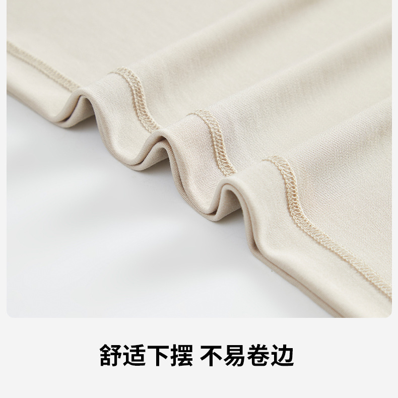 莫代尔男士短袖T恤夏季薄款圆领纯色蚕丝蛋白重磅体恤休闲男装详情25